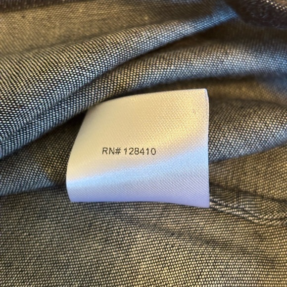 Ann Mashburn Off Shoulder Chambray Peasant Top XS - Picture 7 of 9